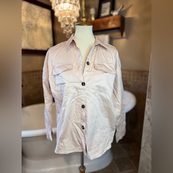 Zara trf size small tan button down - Picture 1 of 5